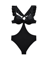 Trikini con vuelos negro