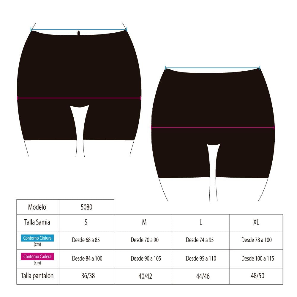 Calza biker estampado rosado y verde