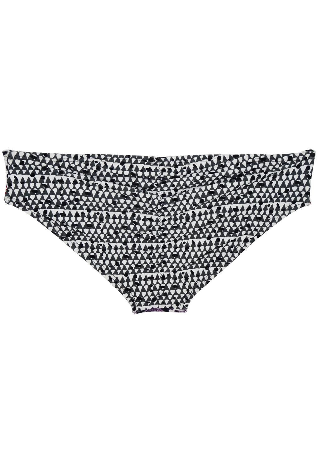 Calzón bikini con pinza estampado negro