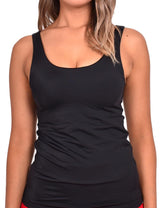 Tankini con escote en la espalda color negro