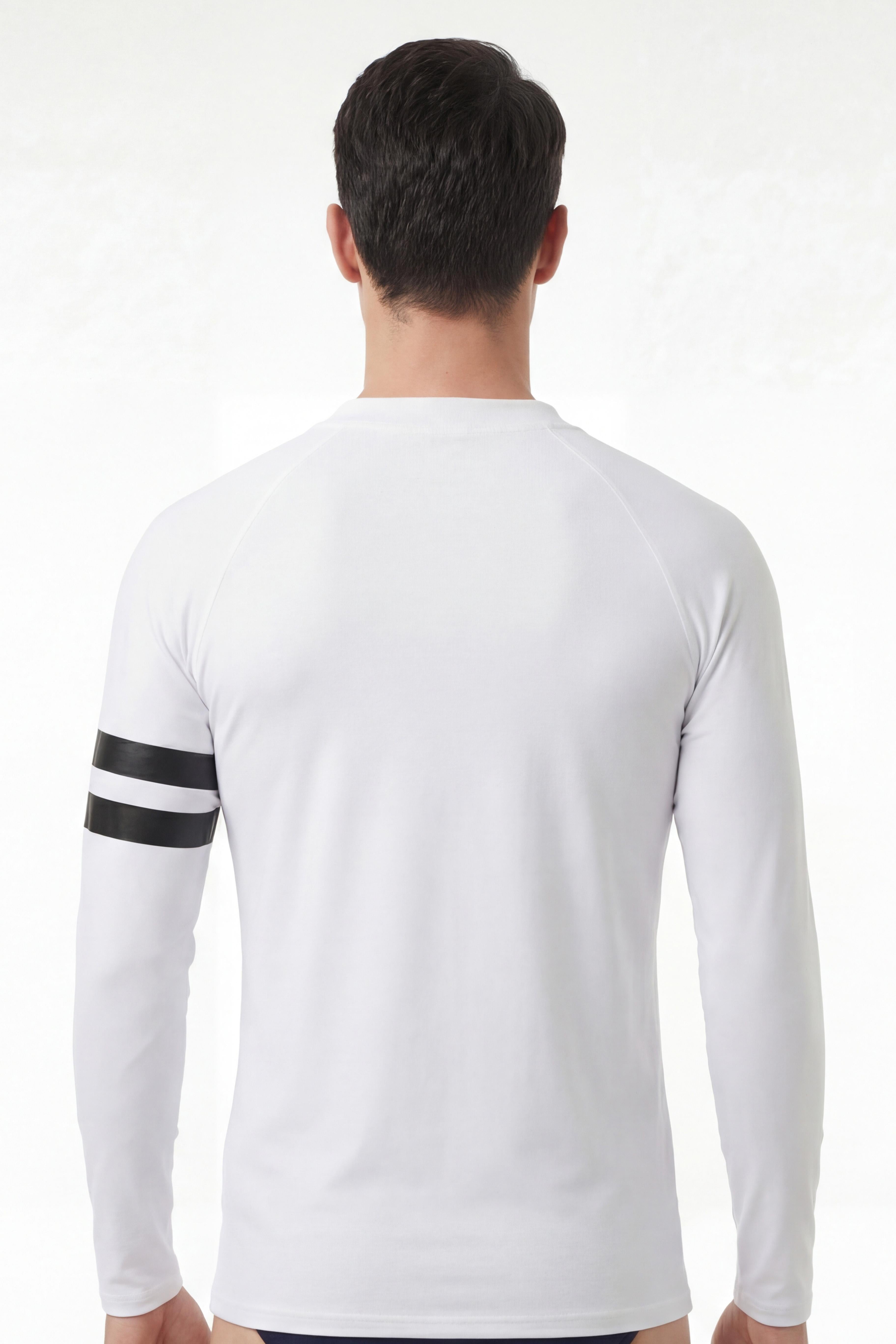 Polera hombre ajustada protección UV blanco