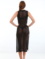 Salida de playa vestido largo negro