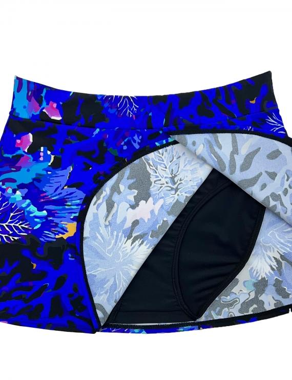 Blue print skirt bikini briefs 