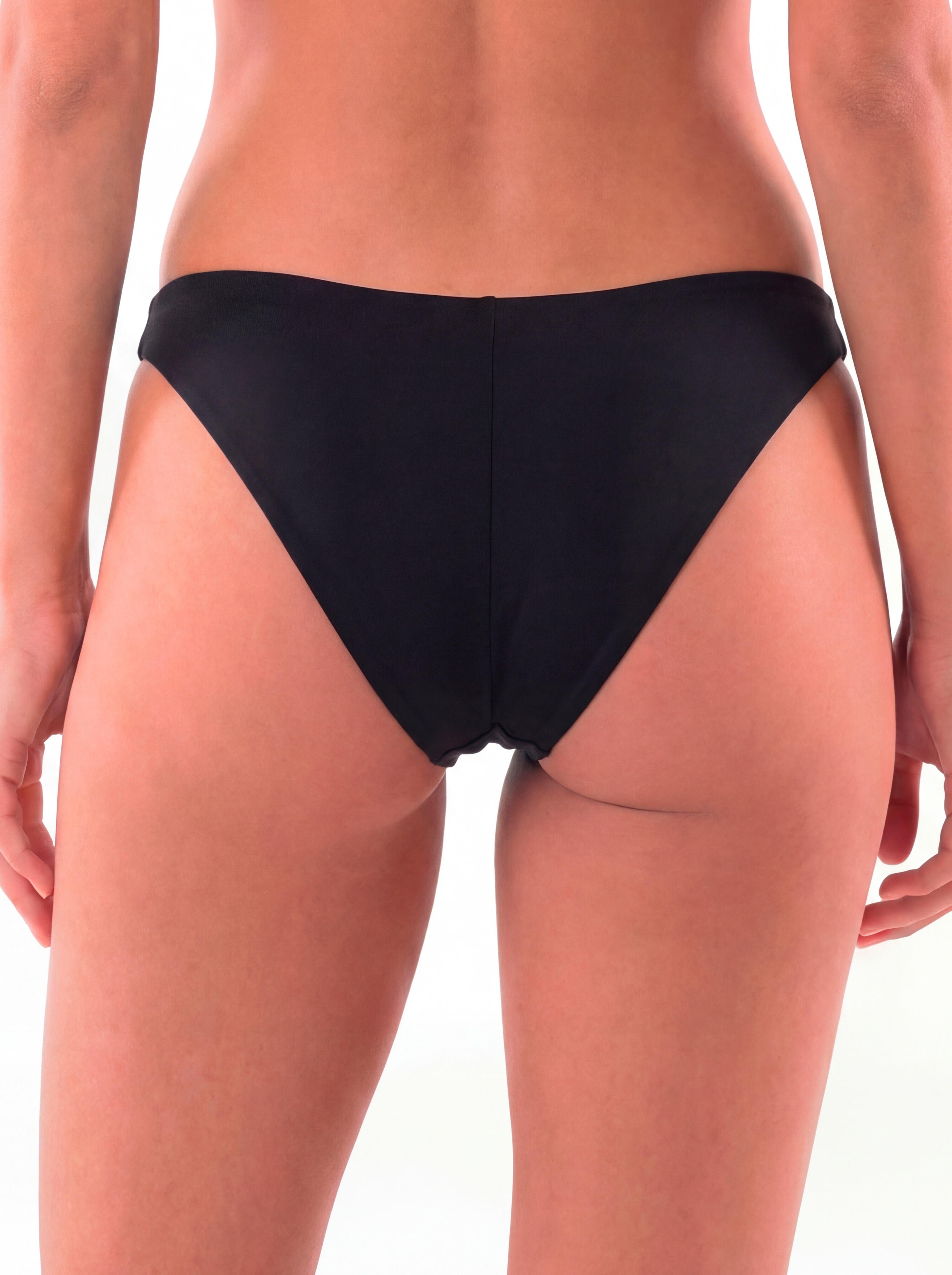 Bikini mujer calzón tanga laterales delgados negro