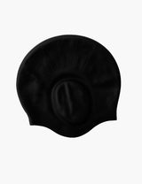 Gorro goma orejas natación negro