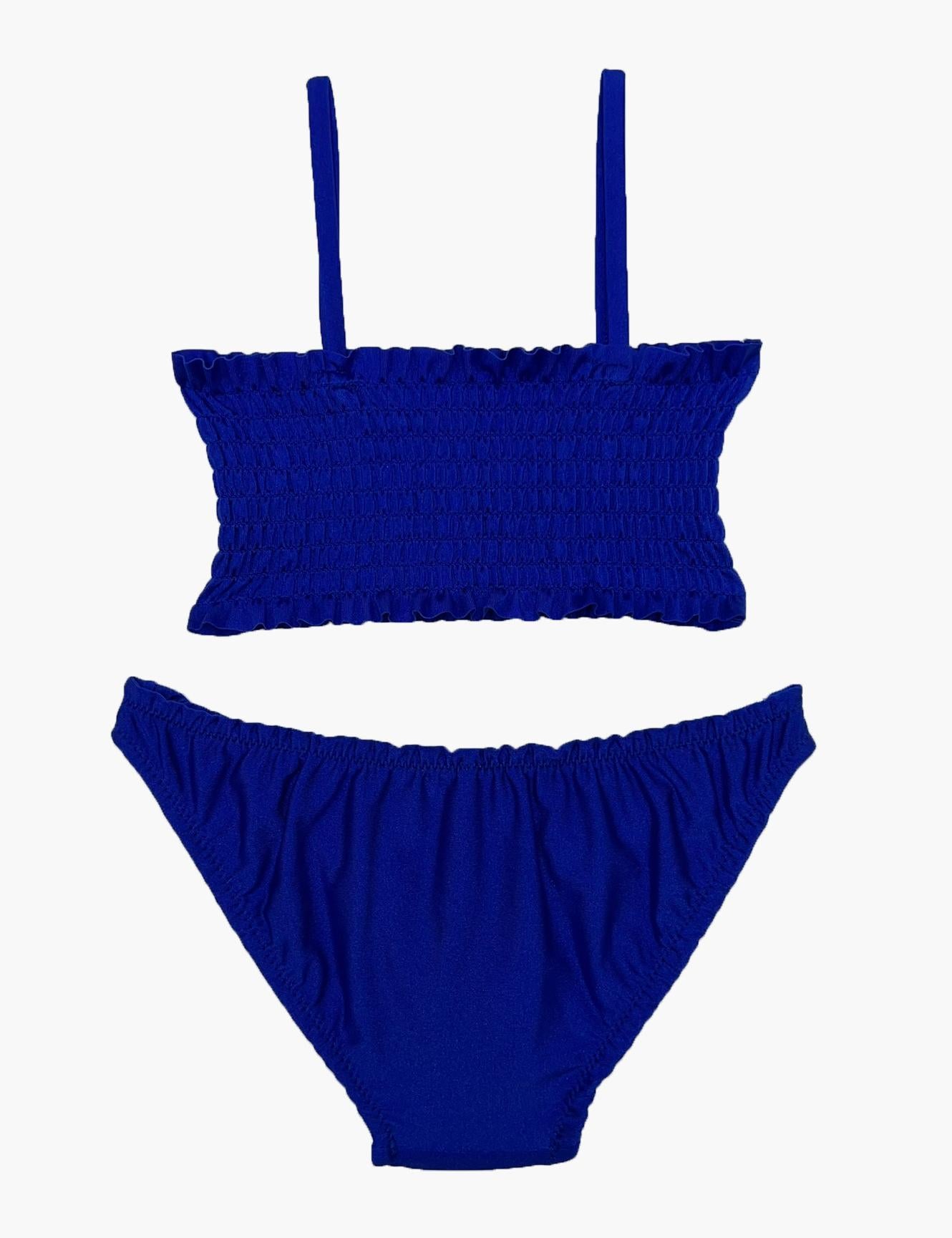 Two-piece blue girl's swimsuit 