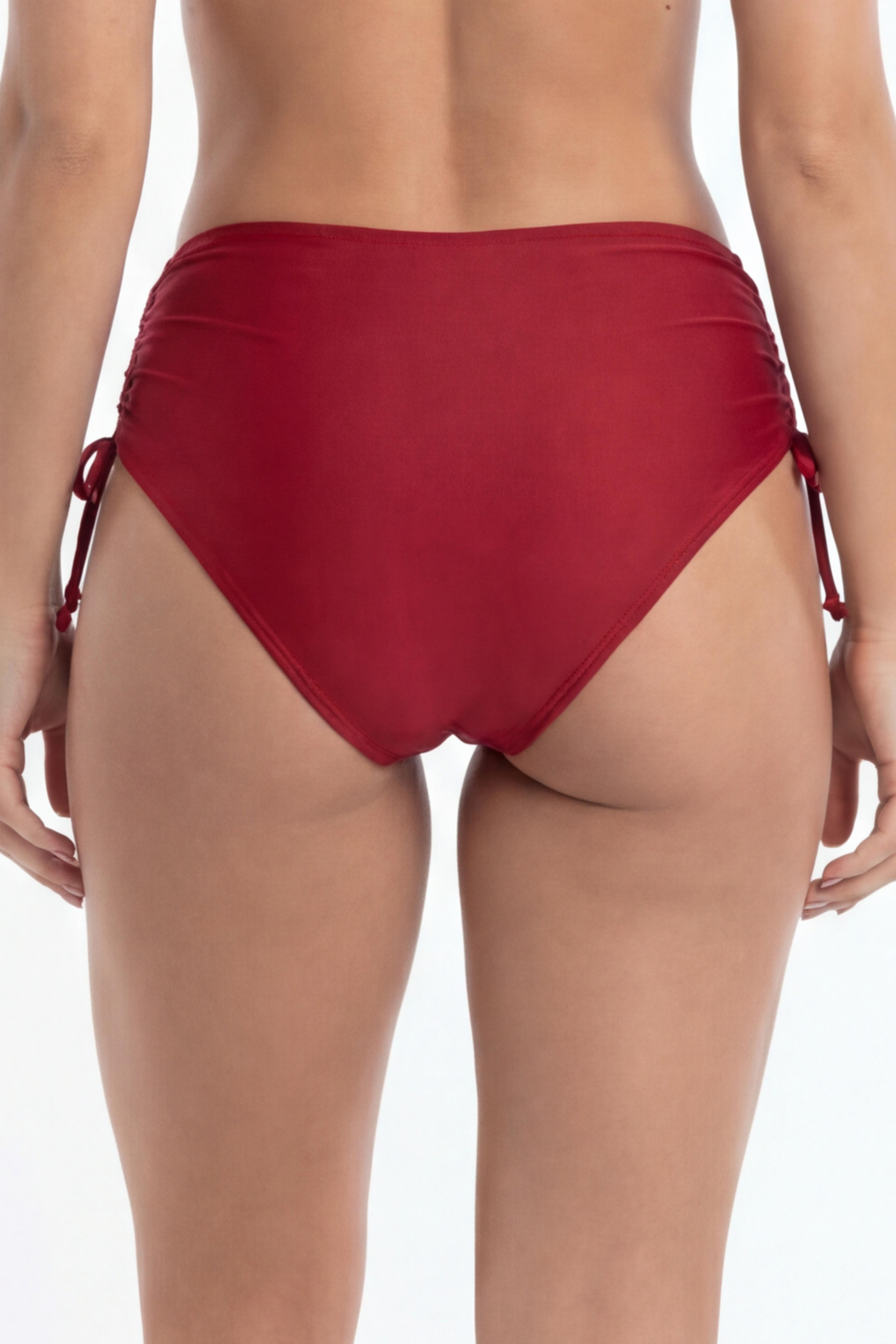 Bikini calzón clásico ajustable caderas rojo brillante