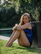 Basic blue print tankini top 