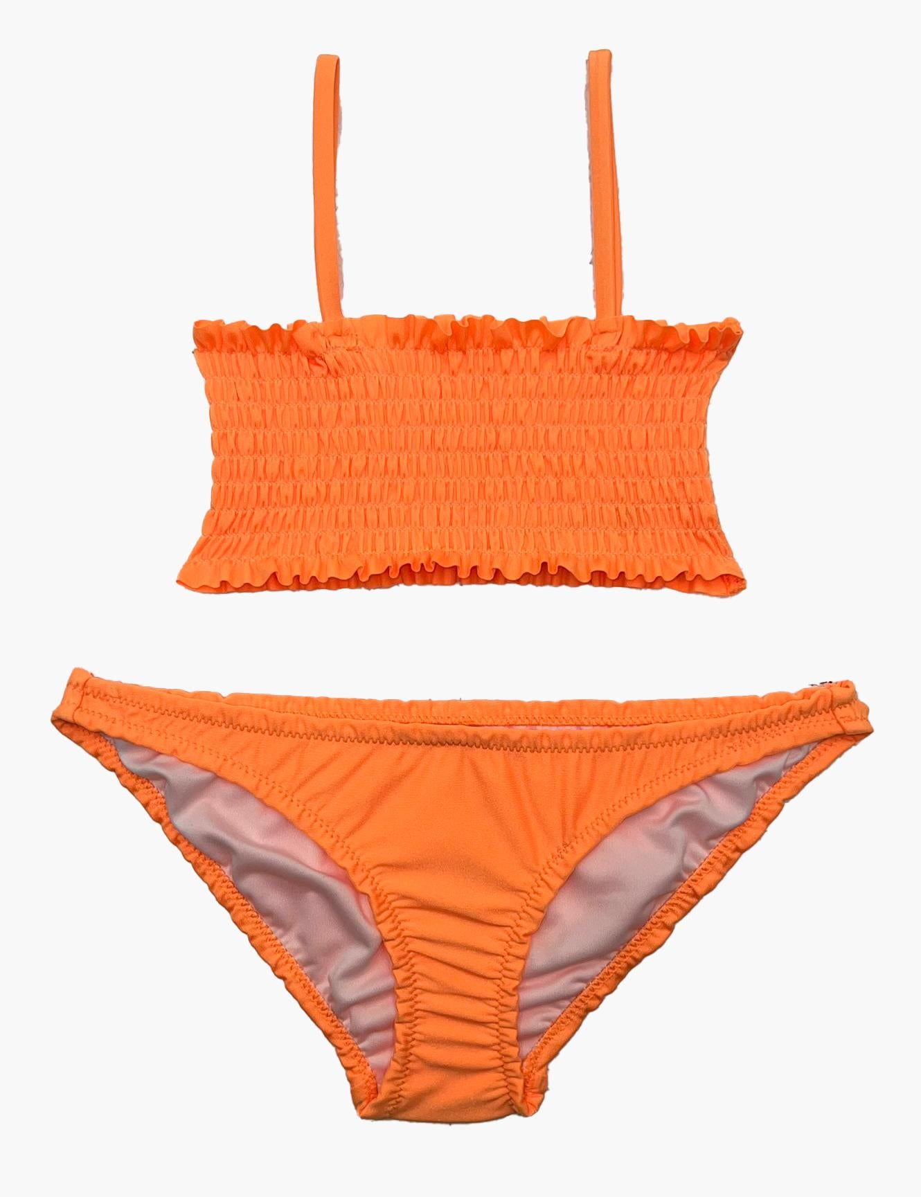 Traje de baño niña dos piezas naranja