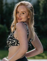 Bikini copa C-D blanda estampado beige