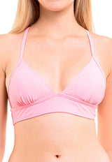 Pink open-back bra bikini