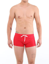 Traje de baño short bóxer para hombres rojo