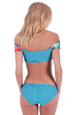 Conjunto juvenil de traje de baño peto y calzón verde