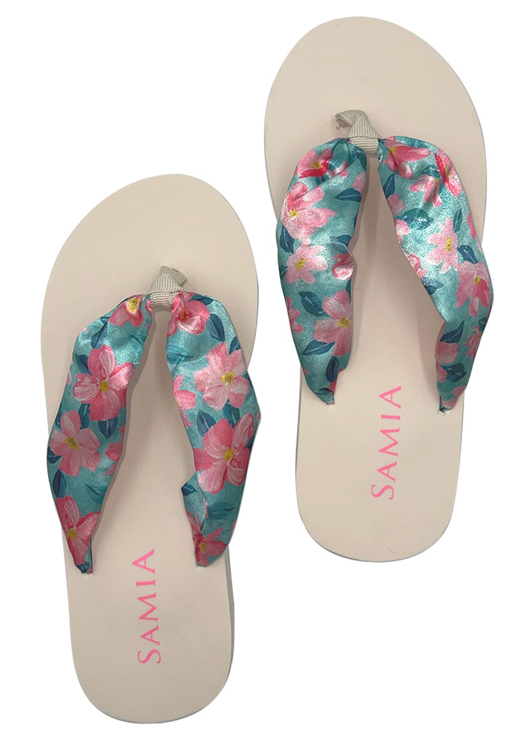 Sandalias mujer estampado flores