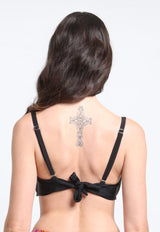 Bikini sostén arruchado copa C negro