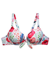 Bikini push up estampado rojo con nudo