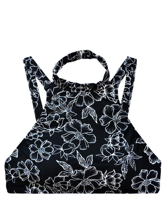 Bikini peto alto estampado negro