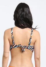 Bikini básico copa C estampado naranja