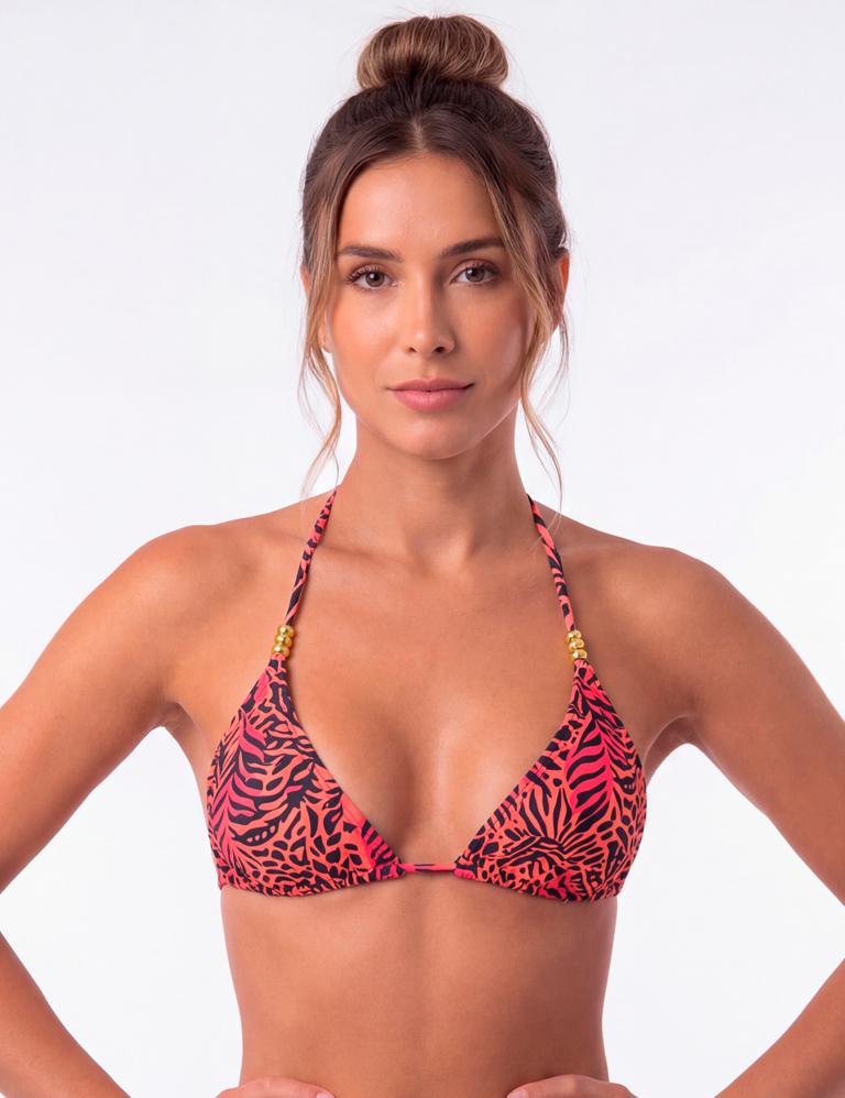 Bikini estilo triángulo clásico estampado negro
