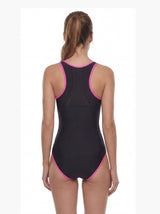 Traje de baño mujer natación con cierre fucsia