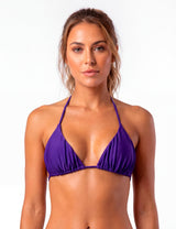 Bikini triángulo drapeado azul brillante