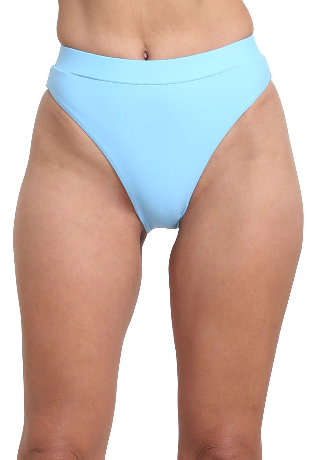Bikini calzón celeste de cintura alta