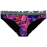 Calzón bikini con pinza estampado morado