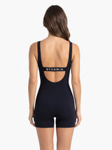 Traje de baño mujer natación pierna corta elástico negro