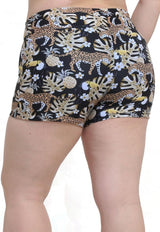 Hot style bikini shorts with yellow print