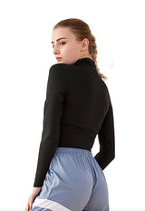 Poleron crop con cierre negro