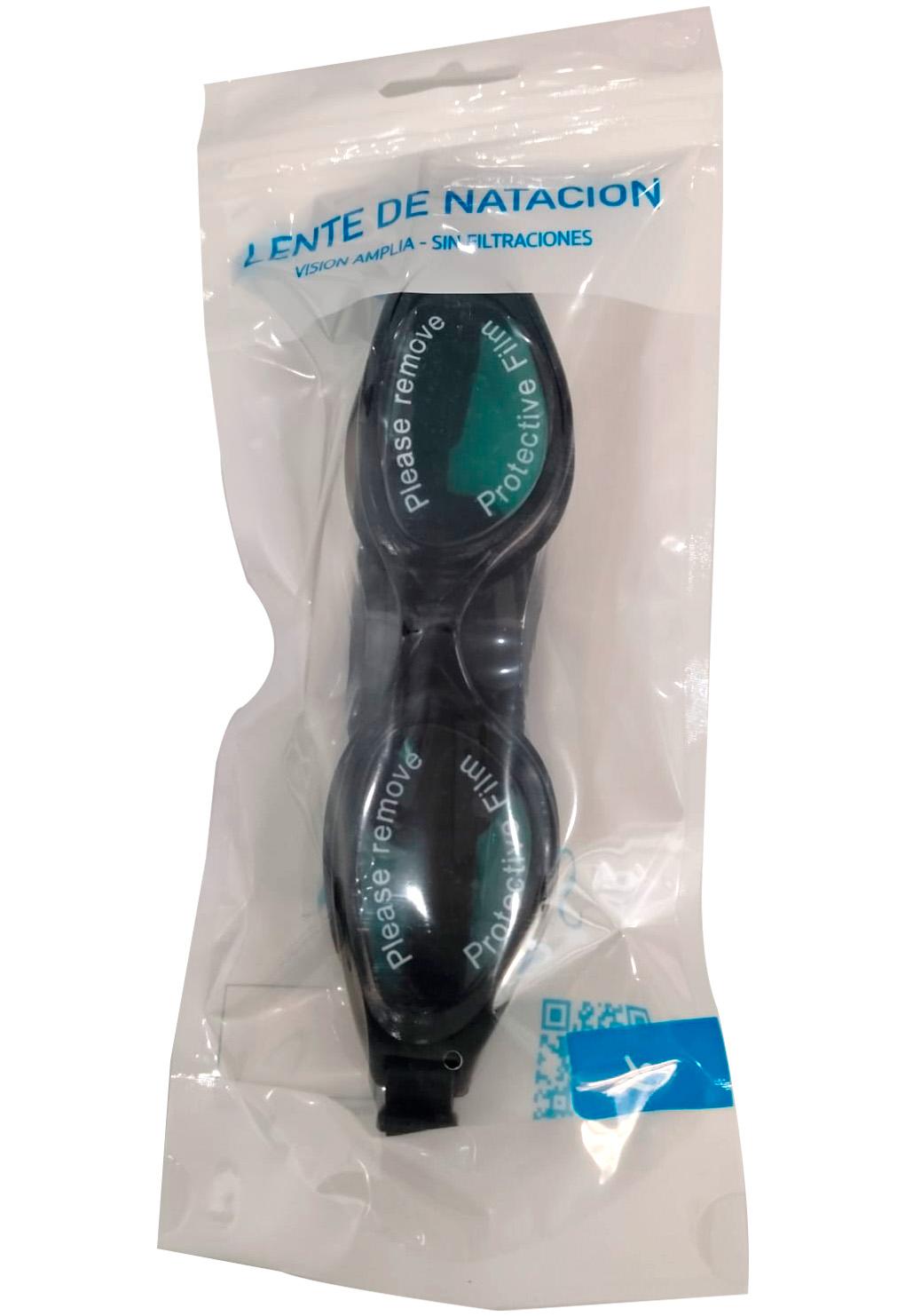 Lente para natación con correa de silicona negro