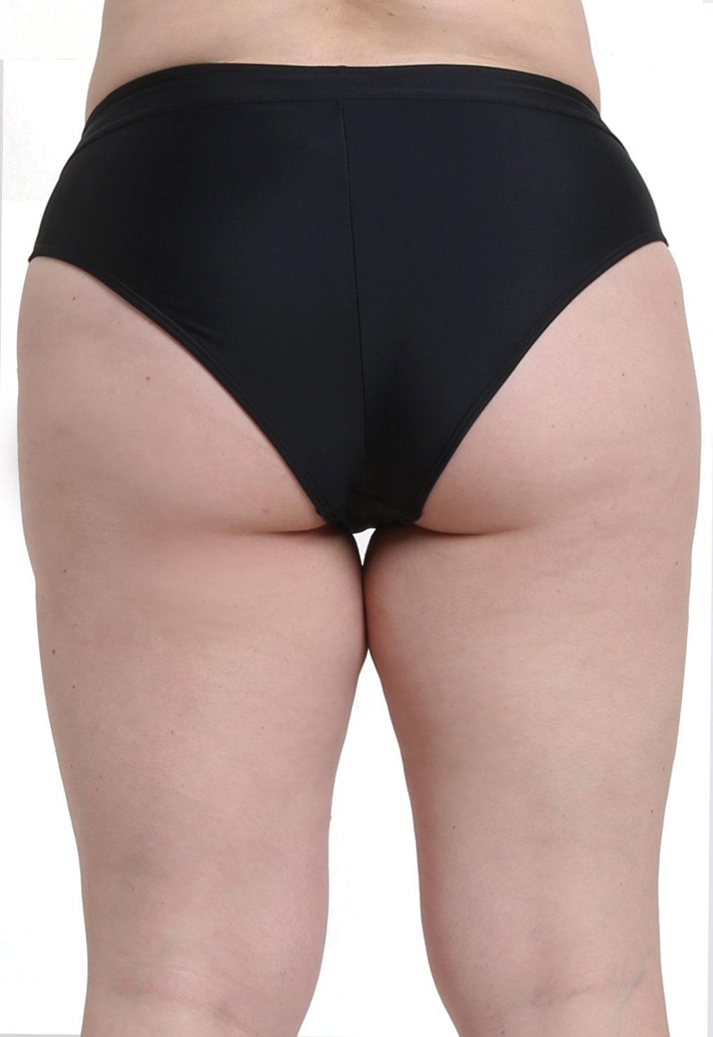 Bikini calzón estilo pin up con pretina negro