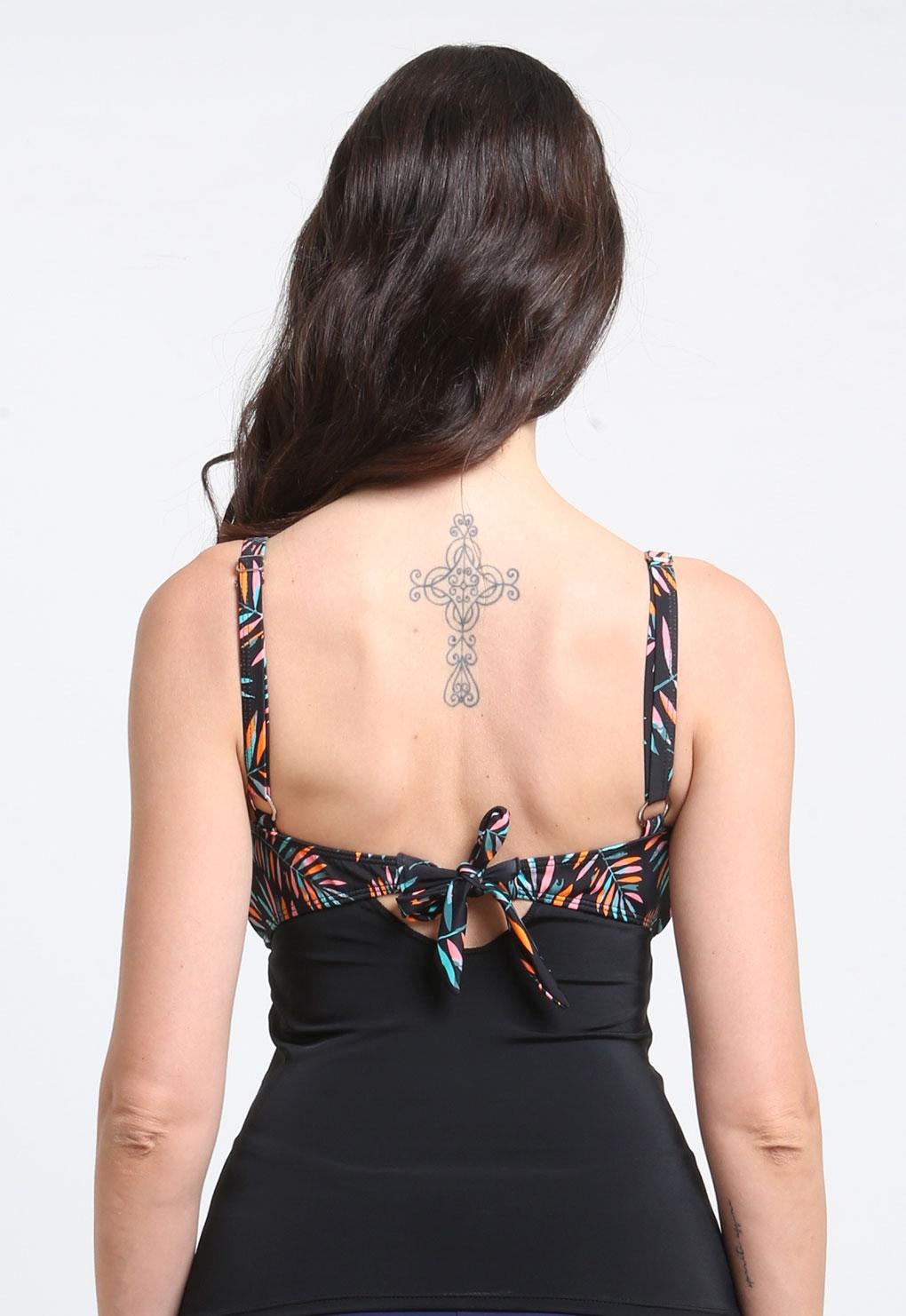 Polera tankini reductor estampado hojas