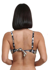 Bikini estilo sostén torcido copa C estampado amarillo