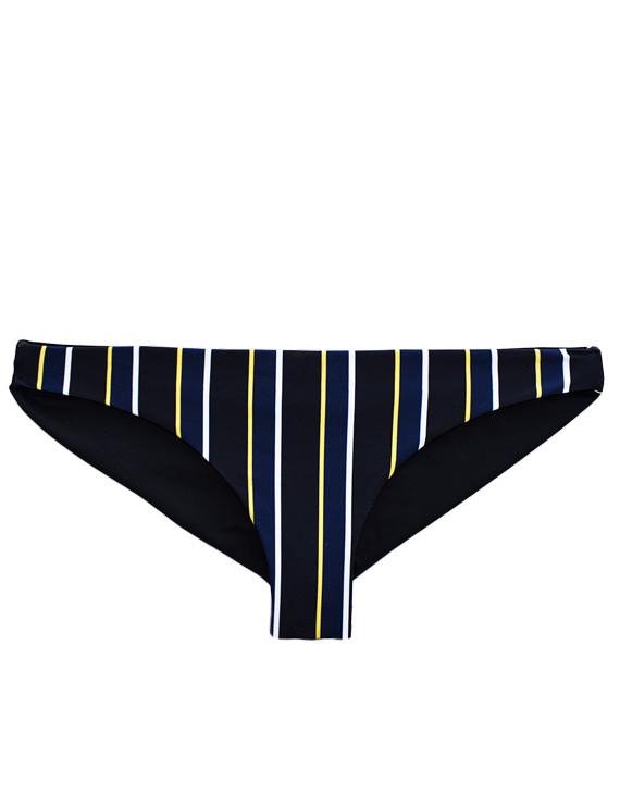 Black printed draped back bikini briefs 