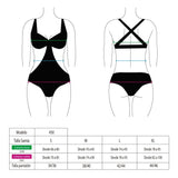 Trikini con vuelos estampado azul