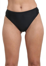 High-waisted bikini with black waistband