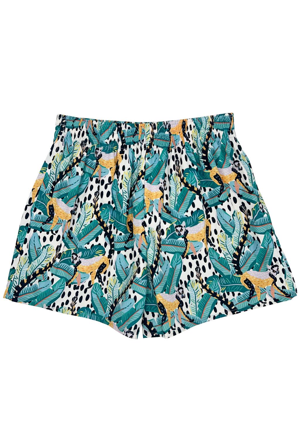 Women's quick-drying beach shorts with yellow print