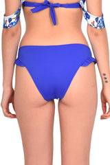 Bikini calzón con vuelos a los costados color azul