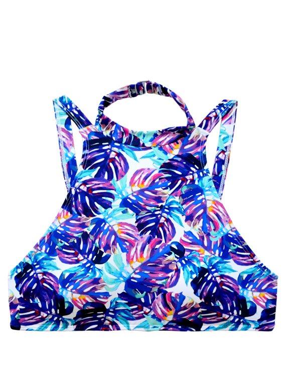 Bikini peto alto estampado azul