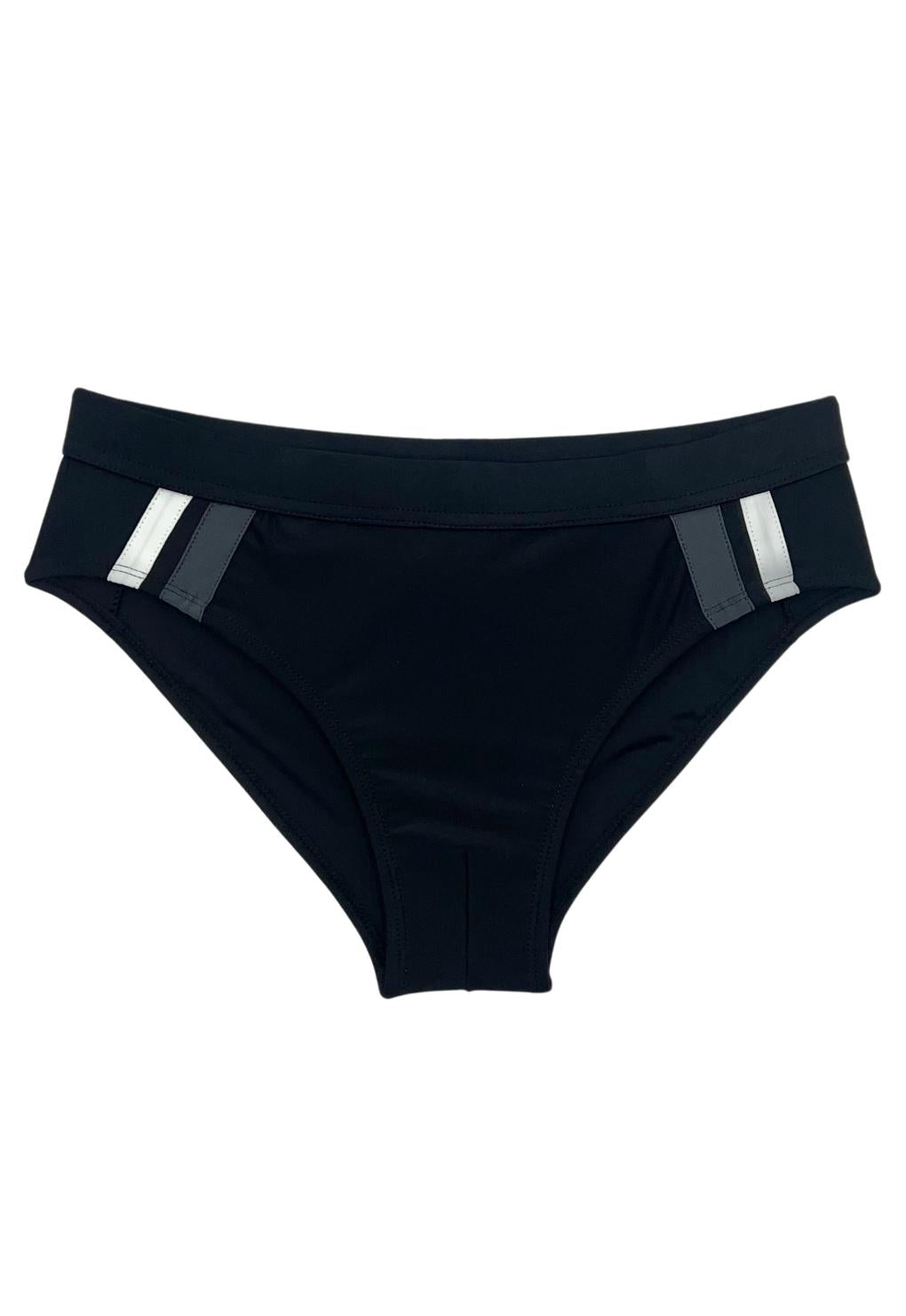 Black swimsuit with gray detail for men