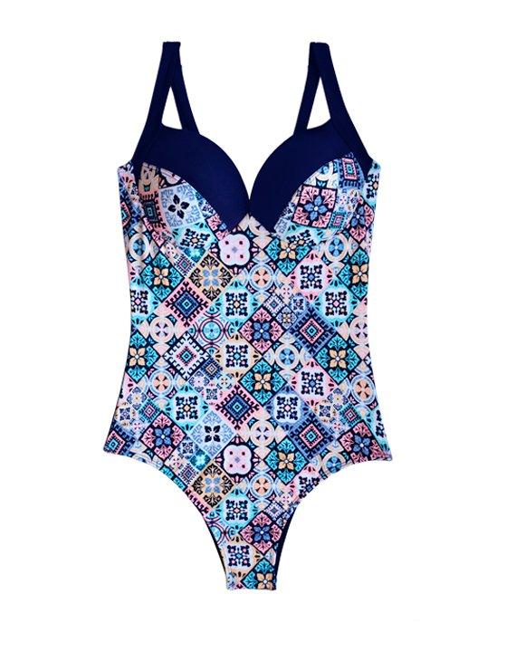 Traje de baño de una pieza estampado
