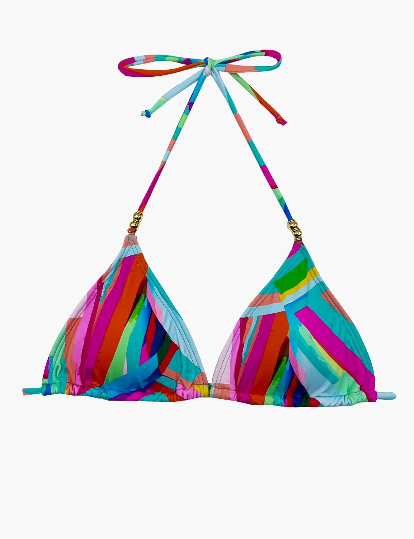 Classic triangle bikini with green print