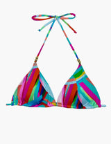 Classic triangle bikini with green print