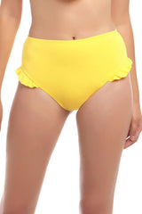 Bikini calzón con vuelos amarillo