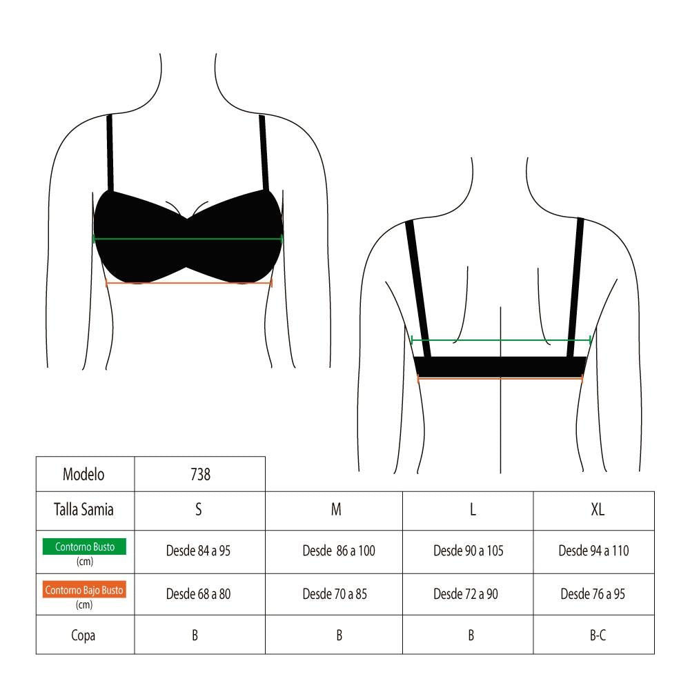 Bikini tiras removibles strapless color negro