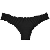 Bikini calzón tanga arruchada color negro