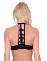 Black open-back bra bikini