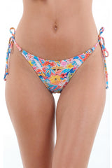 Bikini calzón colaless basico con amarras estampado coral
