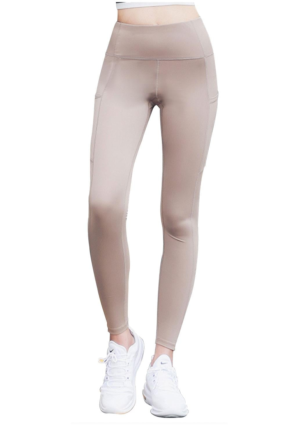 Calza básica con bolsillo beige